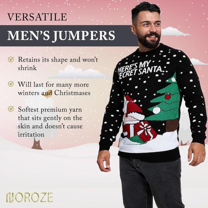 NOROZE Unisex Naughty Knit Christmas Sweater