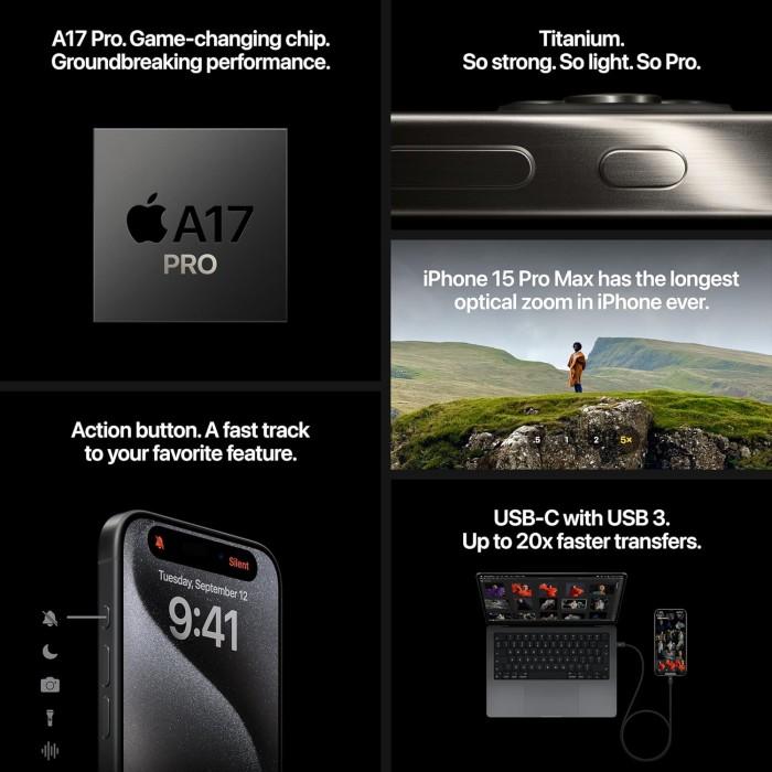 Apple iPhone 15 Pro 512GB - svart titan