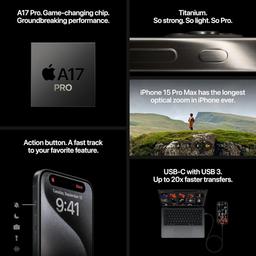 Apple iPhone 15 Pro 512GB - svart titan
