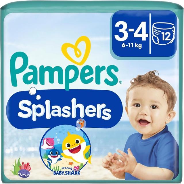 Pampers Splashers Storlek 3-4, 12-Pack vattentäta badblöjor
