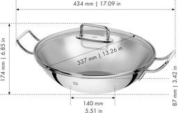 ZWILLING 32cm Wokpanna i rostfritt stål med lock