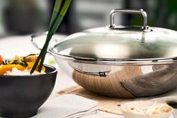 ZWILLING 32cm Wokpanna i rostfritt stål med lock