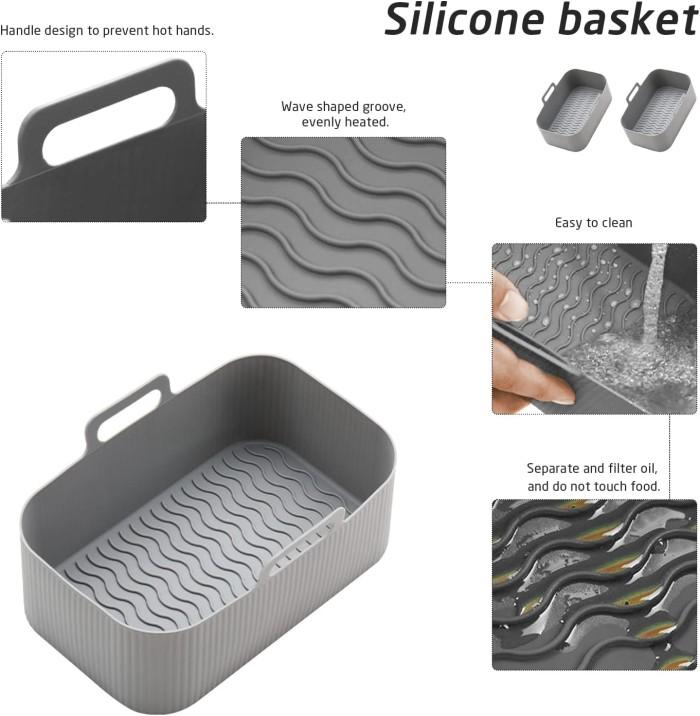 PFLYPF 2-pack silikonpannor till aifryer med handtag