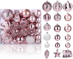 65 Sparkly Matte Christmas Bauble Set