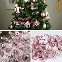 65 Sparkly Matte Christmas Bauble Set