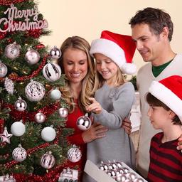 65 Sparkly Matte Christmas Bauble Set