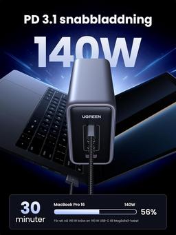 UGREEN Nexode 300W PD 3.1 GaN USB C-laddare