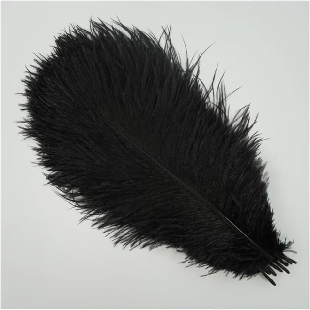 Naturliga Svarta Strutsfjädrar 15-20 cm, 30-Pack