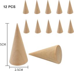 Naturlig Träringhållare och Smyckesdisplay Kon