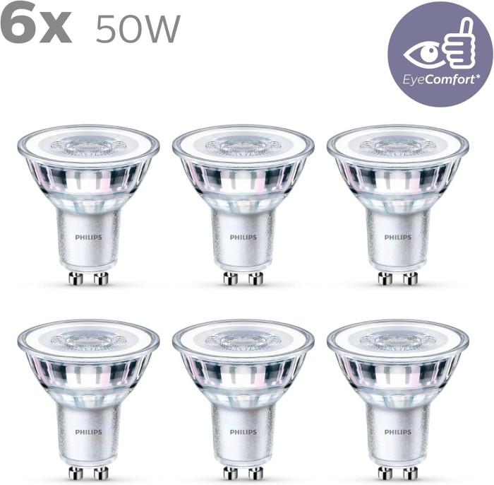 Philips Classic 50W GU10 LED-lampor 6-Pack, Varmvit