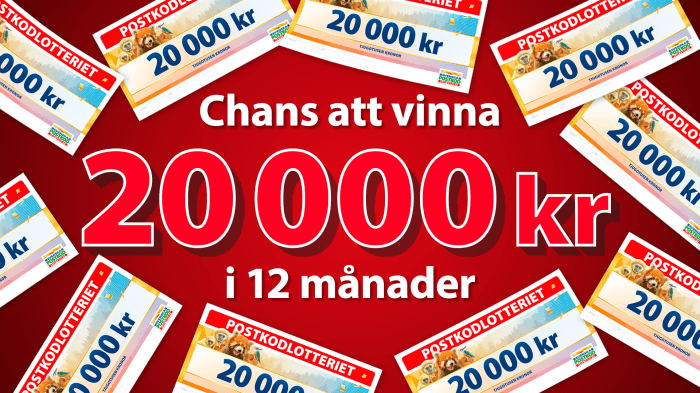 Förmånligt Erbjudande på Postkodlotteriets 20 kr 1 månad