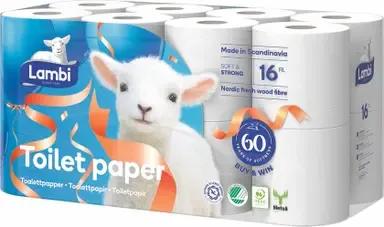 Lambi 16-pack toalettpapper för 70 kr på Dollarstore