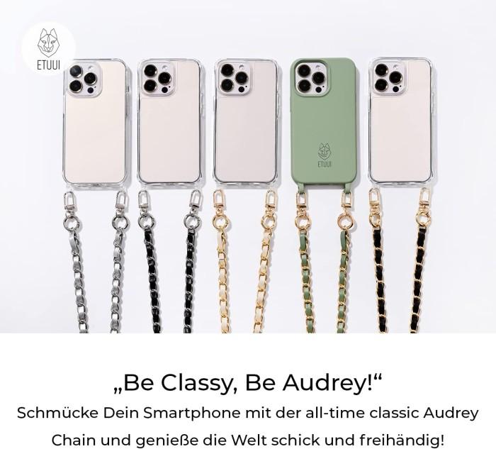 Universell Guldig Audrey Mobiltelefonkedja - Creme