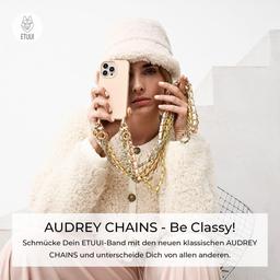 Universell Guldig Audrey Mobiltelefonkedja - Creme