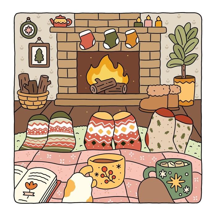 Fuzzy Hygge - målarbok för vuxna och tonåringar