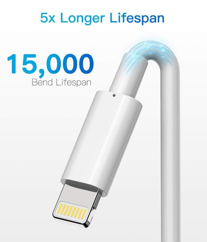 MFi-certifierad iPhone Lightning laddningskablar 3-pack