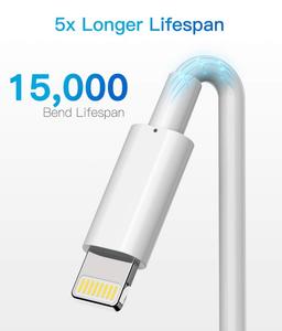 MFi-certifierad iPhone Lightning laddningskablar 3-pack