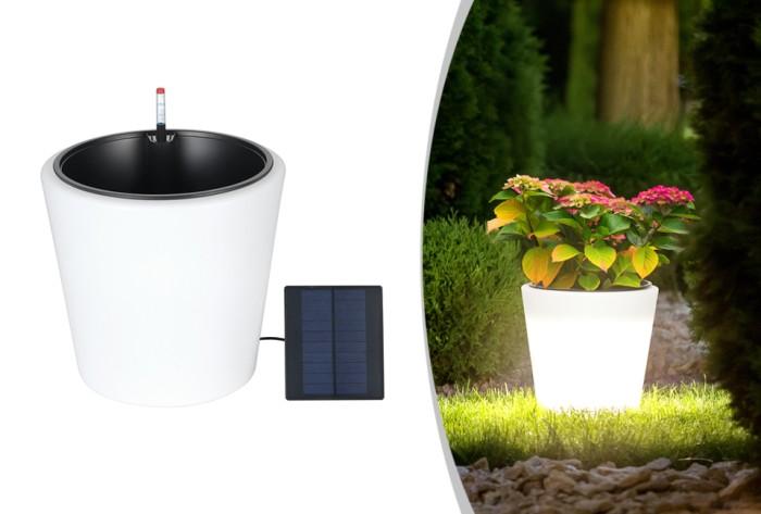 Blomkruka med LED och Självbevattningssystem