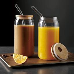 Premium Burkglas Set med Bambulock 590ml