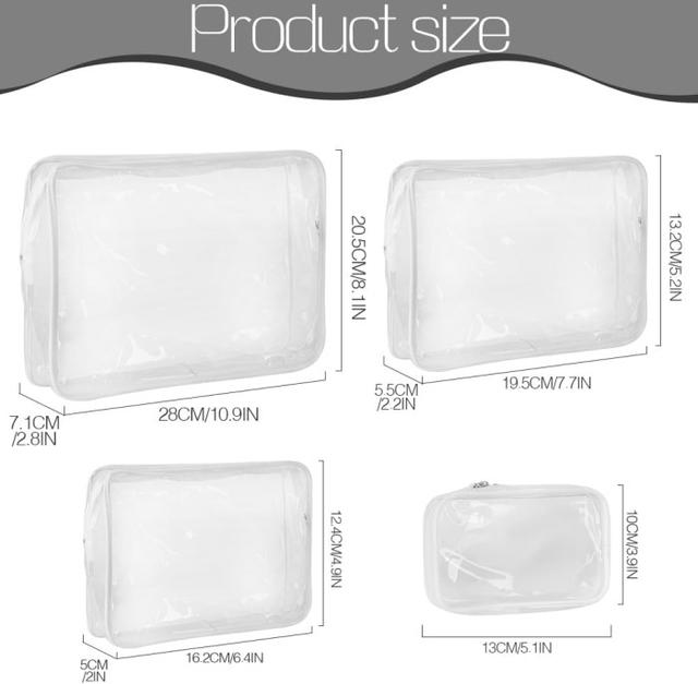 Transparenta Necessärset, 4-Pack, Vattentät
