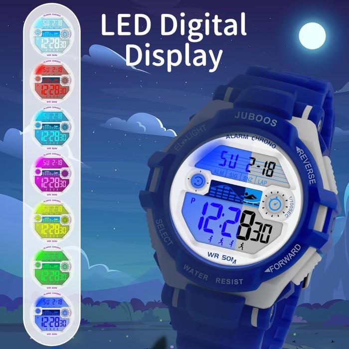 LED-Armbandsur Vattentät, Blå och rosa