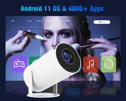 Bärbar 4K Android 11 Miniprojektor med 8000 Lumen