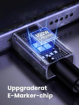 UGREEN 100W USB-C till USB-C PD 3.0 snabbladdningskabel