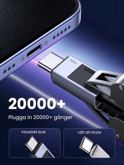 UGREEN 100W USB-C till USB-C PD 3.0 snabbladdningskabel