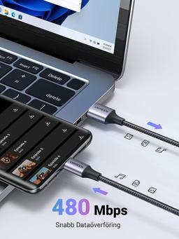 UGREEN USB-C till USB-A snabbladdare 2M