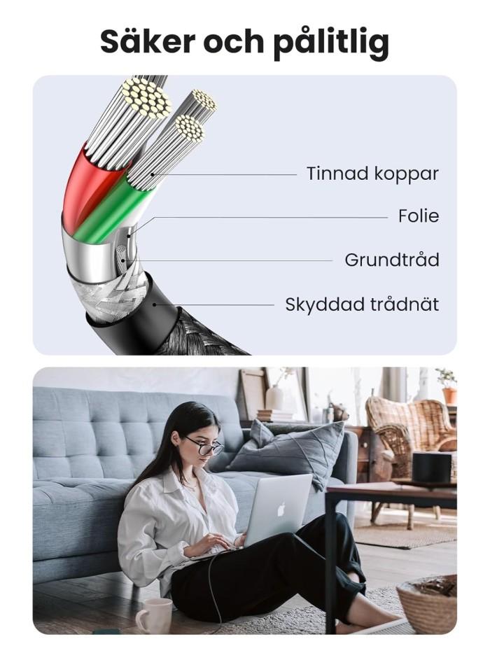 UGREEN 60W PD USB-C till USB-C laddkabel