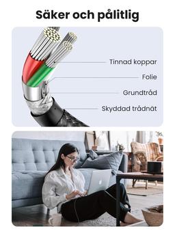 UGREEN 60W PD USB-C till USB-C laddkabel