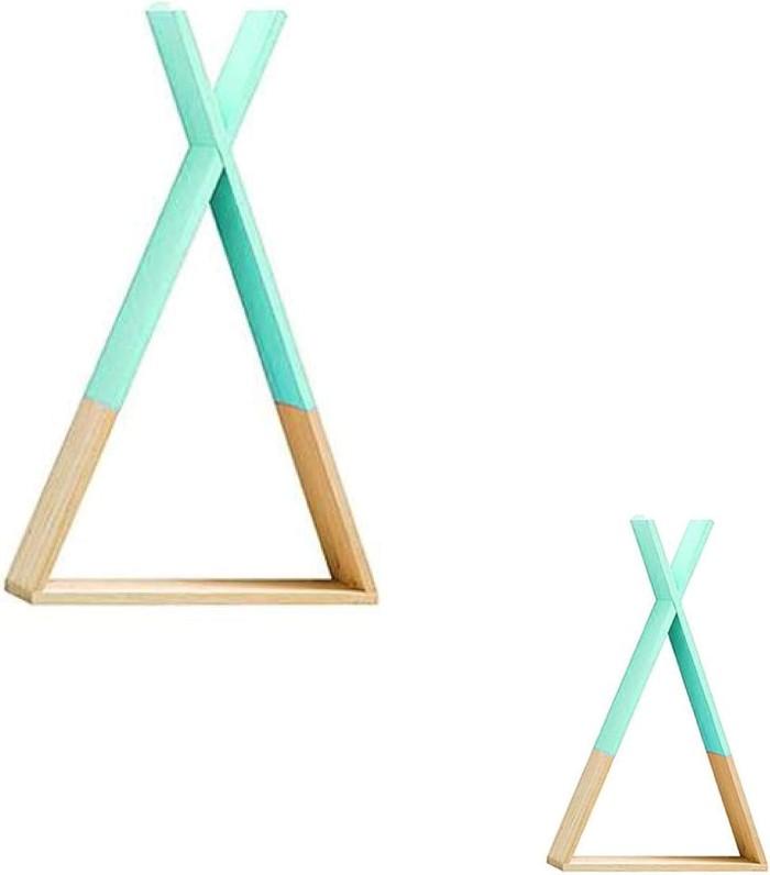 Turkosa Vägghyllor i Triangelform - Skandinavisk Design