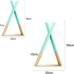 Turkosa Vägghyllor i Triangelform - Skandinavisk Design