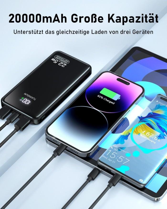 Power Bank 20 000 maH bärbar laddare