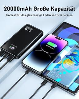 Power Bank 20 000 maH bärbar laddare