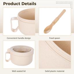 Varku 4-Piece Microwave-Safe Wheat Straw Bowl Set
