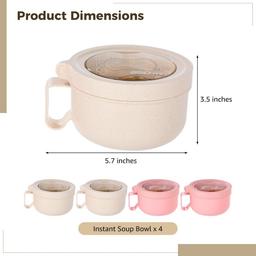 Varku 4-Piece Microwave-Safe Wheat Straw Bowl Set
