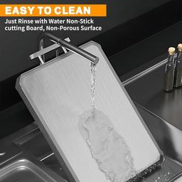 Large Double-Sided Stainless Steel Cutting Board
