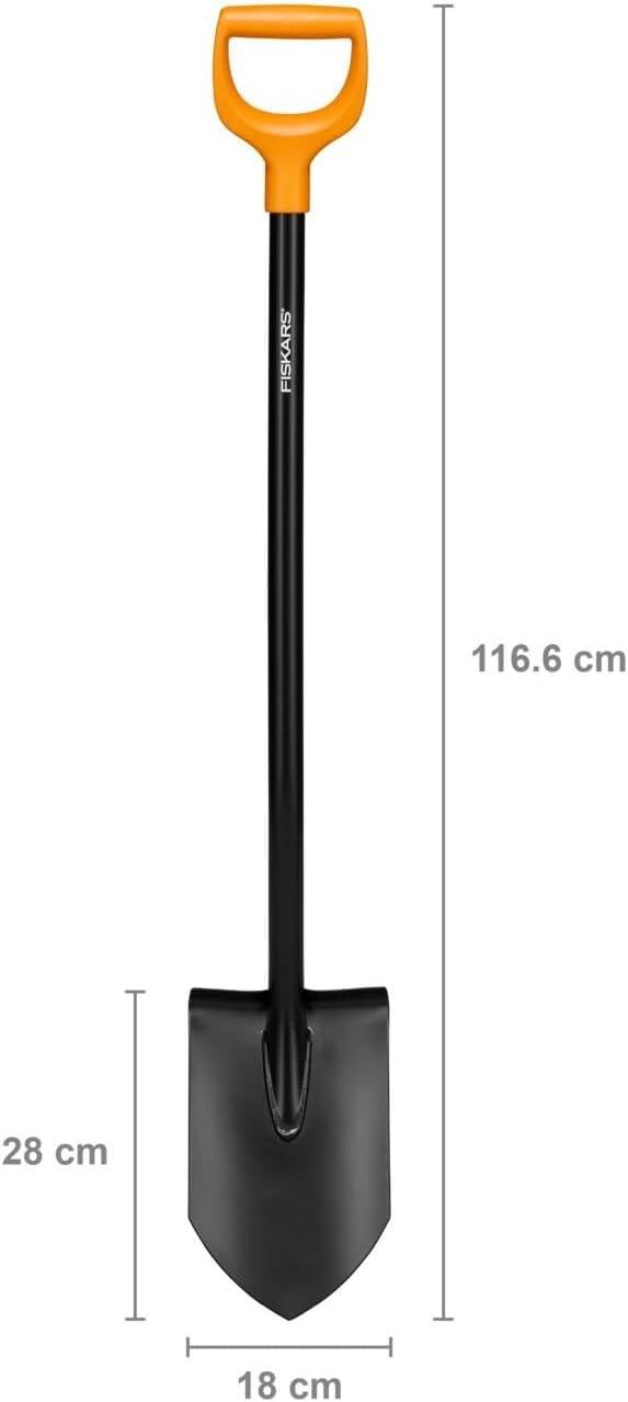 Fiskars Solid Spetsig Trädgårdsspade i Metall