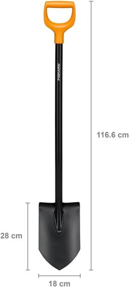Fiskars Solid Spetsig Trädgårdsspade i Metall