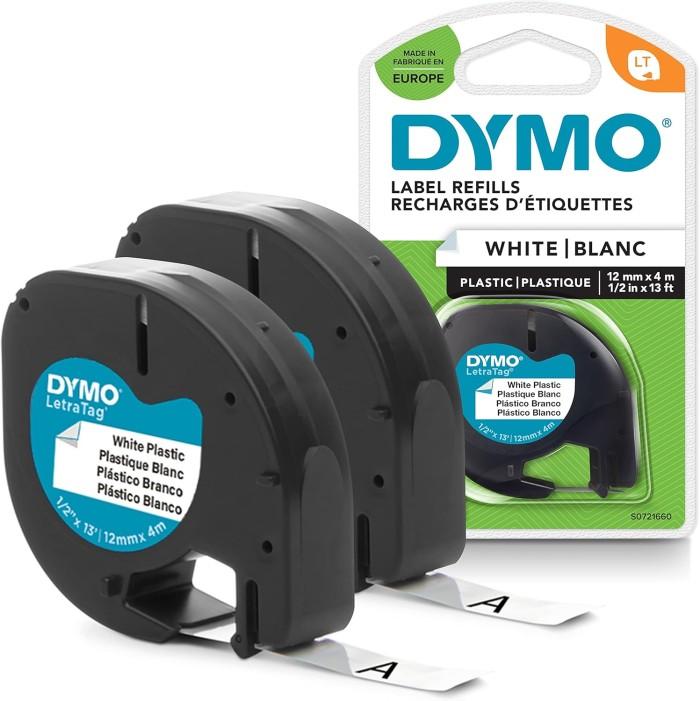 DYMO LetraTag Självhäftande Etiketter 12mmx4m - 2-Pack