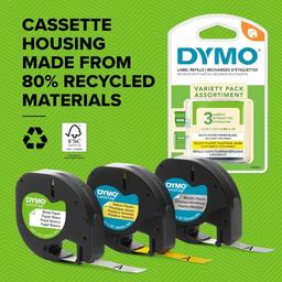 DYMO LetraTag Självhäftande Etiketter 12mmx4m - 2-Pack