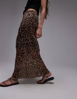 74% rabatt Topshop Leopard Midaxikjol Krinklad Jersey
