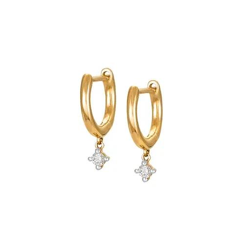 Eleganta 18K Guld Diamant Creolörhängen
