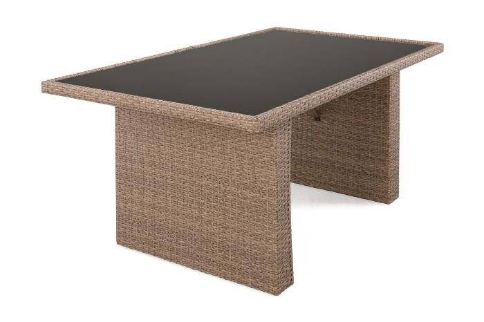Elegant Utebord i Konstrotting och Glas 85x145cm