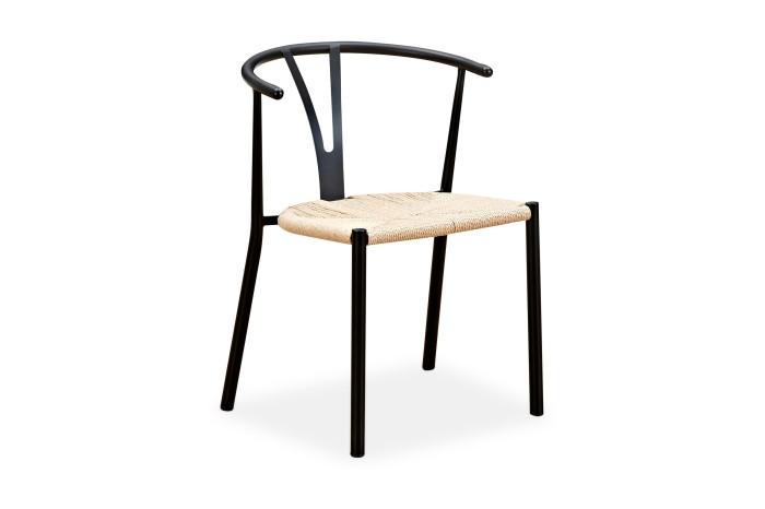 Elysia Elegant Matstol med Armstöd - Svart/Natur