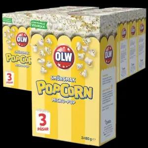 OLW Butter-Flavored Microwave Popcorn 240g Pack of 14