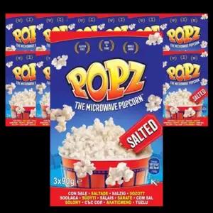 Popz Salted Microwave Popcorn 3x90g Pack of 12