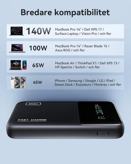 INIU 25000mAh Laptop Powerbank - Snabbladdning USB-C
