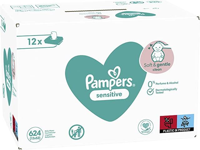 Pampers - Sensitive Våtservetter, för Känslig Babyhud - 624 servetter